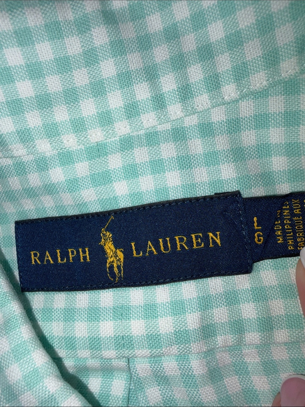Polo by Ralph Lauren Mint Green Gingham Button-Down Shirt - Picture 4 of 8